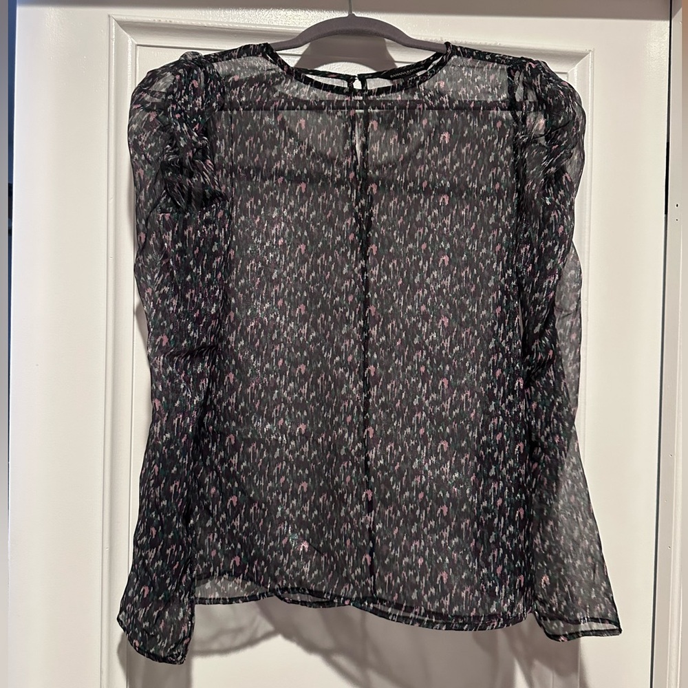 Banana Republic Black and Pink Patterned Blouse
